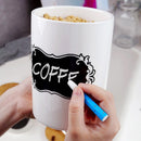 3-Piece Ceramic Storage Canister Jar Set w/ Lid,Reusable Chalkboard