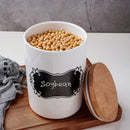 3-Piece Ceramic Storage Canister Jar Set w/ Lid,Reusable Chalkboard
