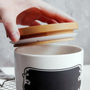 3-Piece Ceramic Storage Canister Jar Set w/ Lid,Reusable Chalkboard