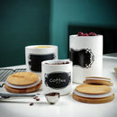 3-Piece Ceramic Storage Canister Jar Set w/ Lid,Reusable Chalkboard