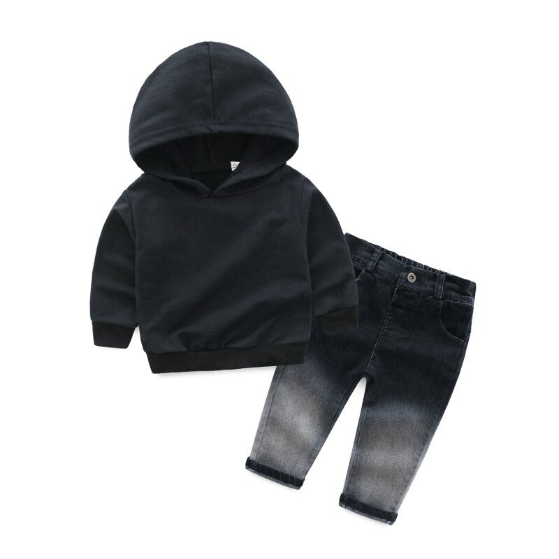 Autumn Baby Boy Long Sleeve Hoodie Set Letter Print Sweatshirt Tops+Sports Pants Cool Outfits