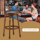 Set of 2 29" Swivel Bar Stool Leather Padded Dining Kitchen Pub Chair Backless HW66564