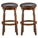 Set of 2 29" Swivel Bar Stool Leather Padded Dining Kitchen Pub Chair Backless HW66564