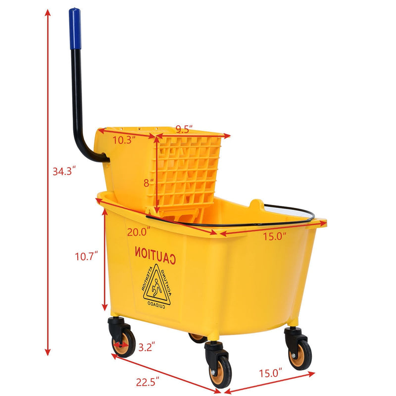 35 Quart Side Press Wringer Mop Bucket Mop Bucket Wringer Combo