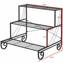3 Tier Outdoor Metal Plant Stand Flower Planter Garden Display Holder Rack Shelf