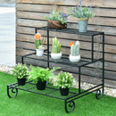 3 Tier Outdoor Metal Plant Stand Flower Planter Garden Display Holder Rack Shelf