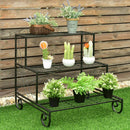 3 Tier Outdoor Metal Plant Stand Flower Planter Garden Display Holder Rack Shelf