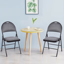 Set of 6 Folding Chairs Fabric Upholstered Padded Seat Metal Frame Home Office