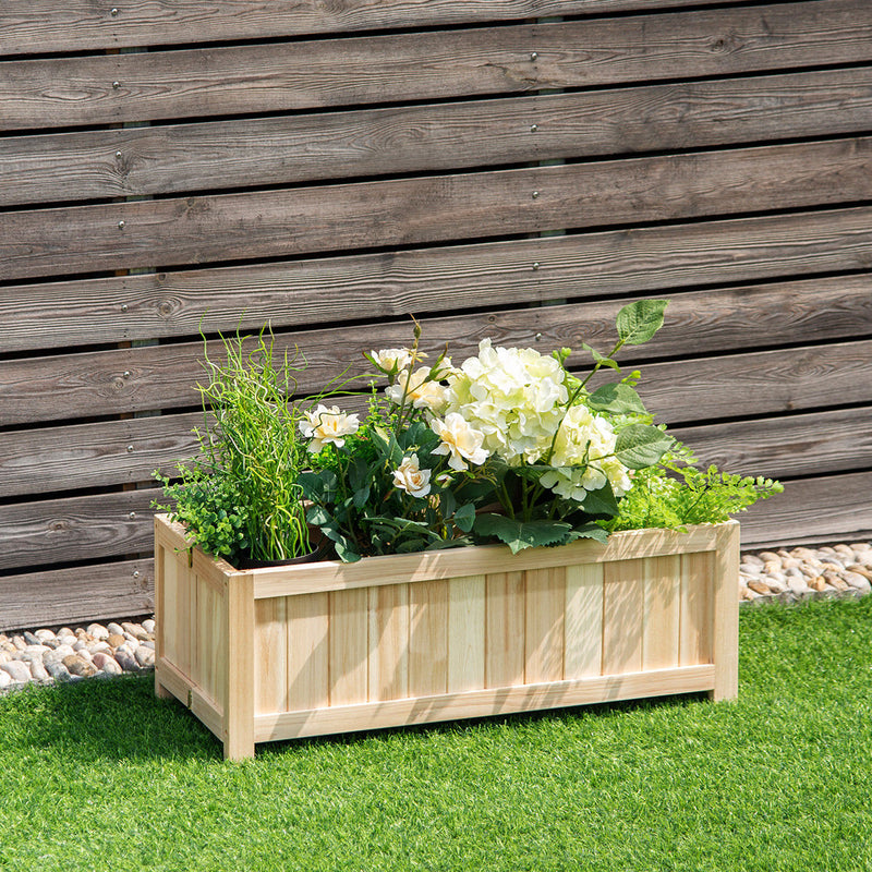 Rectangle Wood Flower Planter Box Portable Raised Vegetable Patio Lawn Garden folding