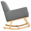 Mid Century Fabric Rocking Chair Upholstered Accent Armchair Lounge Chair Gray