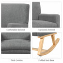 Mid Century Fabric Rocking Chair Upholstered Accent Armchair Lounge Chair Gray