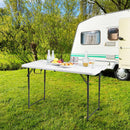 4ft Camping and Utility Folding Table Height Adjustable Indoor Outdoor White