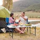4ft Camping and Utility Folding Table Height Adjustable Indoor Outdoor White
