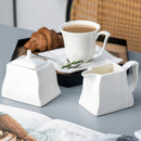 White Porcelain Ceramic Sugar and Creamer Pot Set  (with Lid)