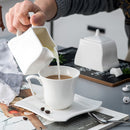 White Porcelain Ceramic Sugar and Creamer Pot Set  (with Lid)