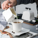 White Porcelain Ceramic Sugar and Creamer Pot Set  (with Lid)
