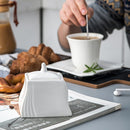 White Porcelain Ceramic Sugar and Creamer Pot Set  (with Lid)