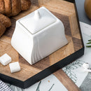 White Porcelain Ceramic Sugar and Creamer Pot Set  (with Lid)