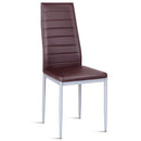 Set of 4 PU Leather Dining Side Chairs Elegant Design Home Furniture Brown