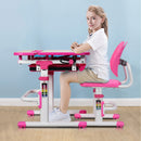 Children Desk Chair Set Adjustable Study Table Drawer Winged Backrest Chair
