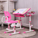 Children Desk Chair Set Adjustable Study Table Drawer Winged Backrest Chair