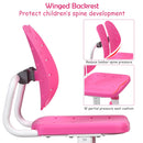 Children Desk Chair Set Adjustable Study Table Drawer Winged Backrest Chair