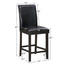 Set of 2 Bar Stools 25inch Counter Height Barstool Pub Chair w/Rubber Wood Legs HW65790