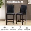 Set of 2 Bar Stools 25inch Counter Height Barstool Pub Chair w/Rubber Wood Legs HW65790
