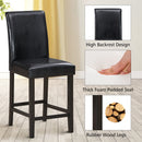 Set of 2 Bar Stools 25inch Counter Height Barstool Pub Chair w/Rubber Wood Legs HW65790