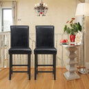 Set of 2 Bar Stools 25inch Counter Height Barstool Pub Chair w/Rubber Wood Legs HW65790