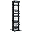 Rotated Shoe Rack 9 Tier Wooden Shoe Organizer w/Hooks & Anti-drop Railing