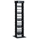 Rotated Shoe Rack 9 Tier Wooden Shoe Organizer w/Hooks & Anti-drop Railing