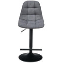 Set of 2 Adjustable Bar Stools Swivel Counter Height Linen Chairs with Back HW66212