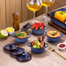 4-Piece Ceramic Porcelain Baking Oven Ramekins with Lid