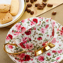 Flowers European Style Ceramic Bone China Porcelain Tea Cup Set