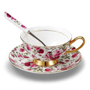 Flowers European Style Ceramic Bone China Porcelain Tea Cup Set