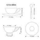 Flower European Style Ceramic Bone China Porcelain Tea Cup Set