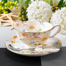 Flower European Style Ceramic Bone China Porcelain Tea Cup Set