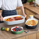 3-Piece 3-Size Glaze Stoneware Coloured Oven Baking Plate