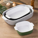 3-Piece 3-Size Glaze Stoneware Coloured Oven Baking Plate