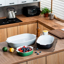 3-Piece 3-Size Glaze Stoneware Coloured Oven Baking Plate