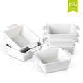 6/12-Piece 210ML White Porcelain Bake Plate Dishes with Handle