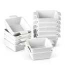 6/12-Piece 210ML White Porcelain Bake Plate Dishes with Handle