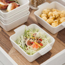 6/12-Piece 210ML White Porcelain Bake Plate Dishes with Handle