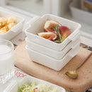 6/12-Piece 210ML White Porcelain Bake Plate Dishes with Handle