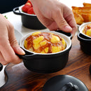 4-Piece Ceramic Ramekins Baking Dish with Lid,Mini Round Porcelain