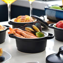 4-Piece Ceramic Ramekins Baking Dish with Lid,Mini Round Porcelain