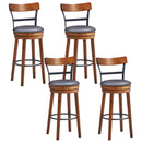 Set of 4 BarStool 30.5" Swivel Pub Height Dining Chair with Rubber Wood Legs