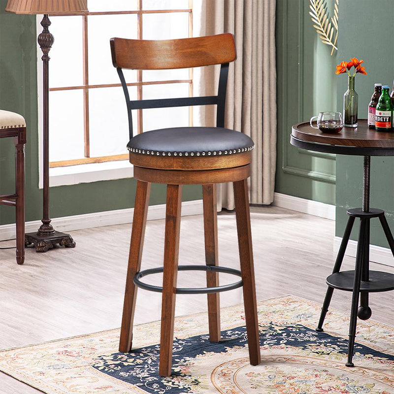 Set of 4 BarStool 30.5" Swivel Pub Height Dining Chair with Rubber Wood Legs