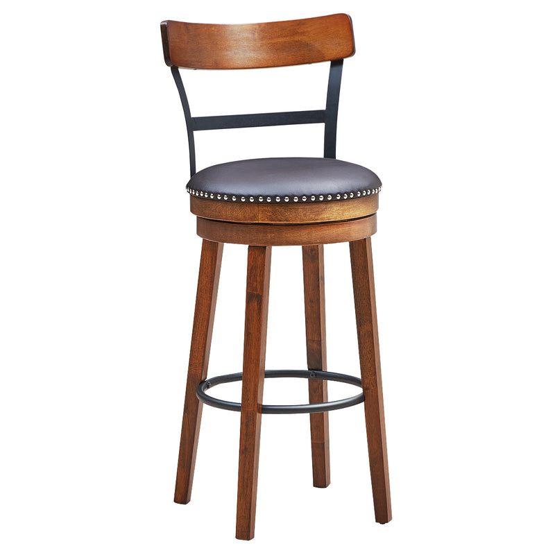 Set of 4 BarStool 30.5" Swivel Pub Height Dining Chair with Rubber Wood Legs